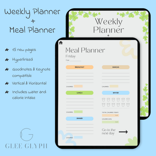 Weekly Planner + Meal Planner Bundle